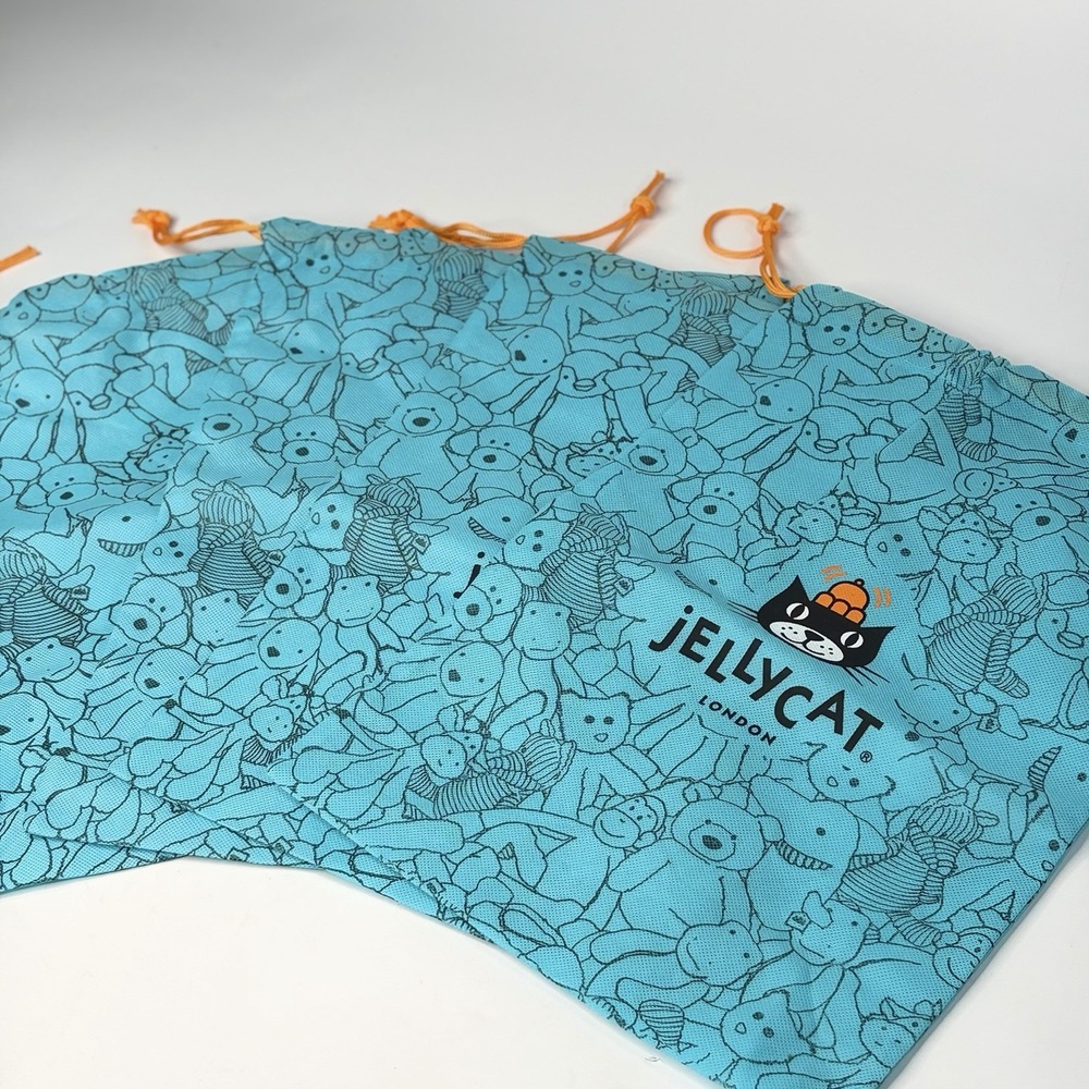 Lot 4 Jelly Cat London Dust Protective Bag Drawstring Graphic Print Green 14x11